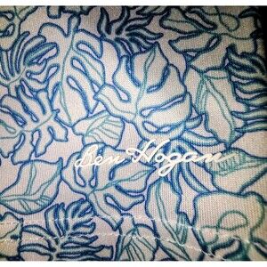 Ben Hogan Performance Polo Men's 3XL Golf White & Blue Leaf Print Stretch
